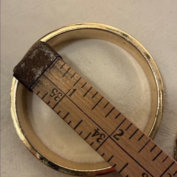 House of Harlow 1960 Bangles/ Bracelets Sunburst Nicole Richie Gold Pave/Leather - Picture 9 of 11